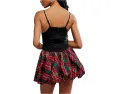 Платье Free People Tinsel Kiss Plaid Mini с клеткой и квадратным вырезом