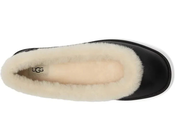 UGG Zora Leather Ballet Flat кожаные балетки на подошве из сахарного тростника