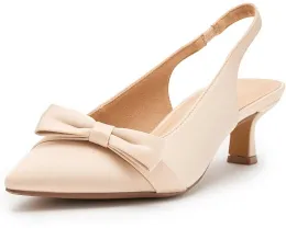 Туфли Paloma на низком каблуке kitten heel с мысом и ремешком через пятку