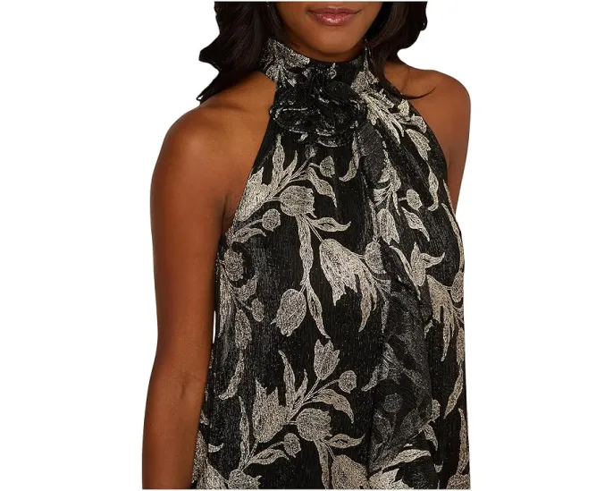 Короткое платье Adrianna Papell с топом на запах и трехмерным цветочным принтом