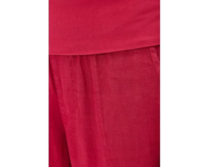 XCVI укороченные брюки Vasco из 100% льна со складками