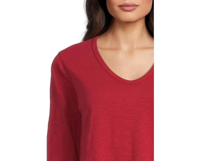 Длинный топ Elliott Lauren с V-образным вырезом и эффектом garment dye