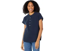 Топ Faherty Dream Cotton Desmond из хлопка с пуговицами и овальным подолом