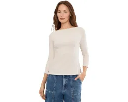 Футболка Lauren Ralph Lauren Petite из хлопкового рибаны с лодочкой и вышивкой