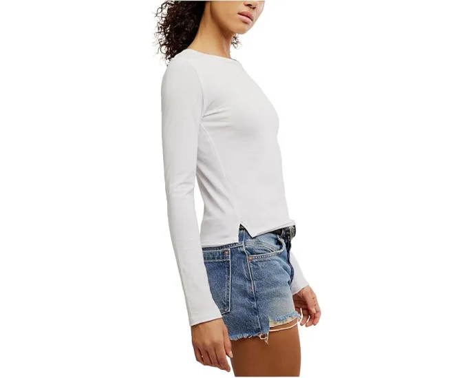 Футболка Free People Nova Tee с длинным рукавом из смеси органического хлопка и переработанных материалов