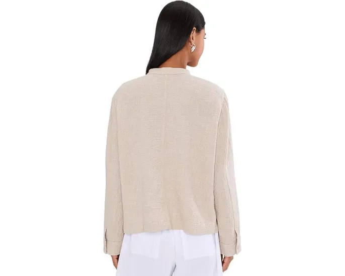 Куртка Eileen Fisher с воротником стойкой из двойного органического хлопка