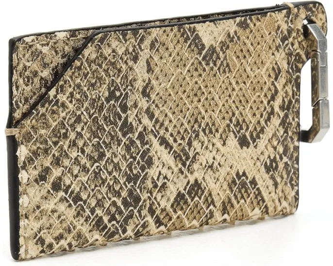 Кардхолдер AllSaints Hex Snake с карабином и тиснением под змею