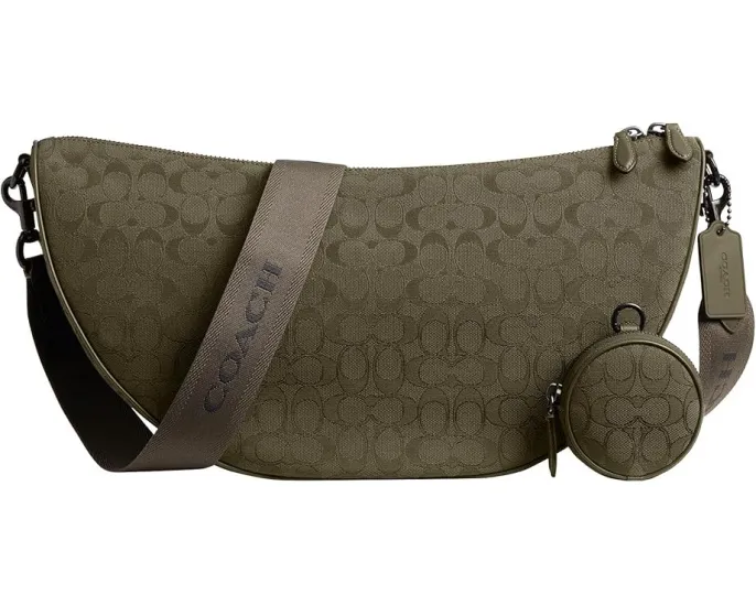 Слинг-кроссбоди COACH Hall Soft 45 из фирменного жаккарда и телячьей кожи