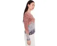 Свитер NIC+ZOE Petite Blue Dahlia с разноцветными полосами и V-образным вырезом