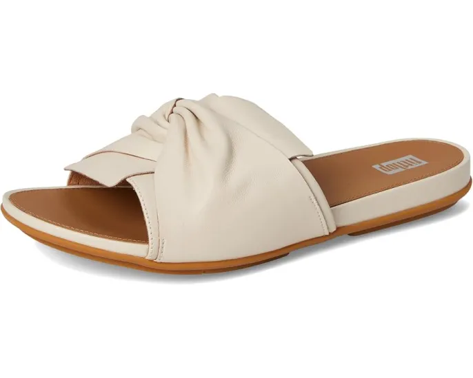 Сланцы FitFlop Gracie из мягкой кожи с бантом