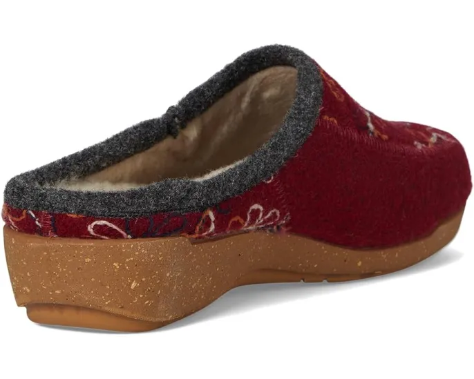Тапочки Woolflower с ручной вышивкой и меховой подкладкой от Taos Footwear