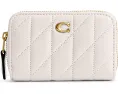 Маленький кардхолдер COACH с объемной стежкой и застежкой-молнией