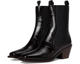 Ботинки Loeffler Randall Nat Midheel Western с квадратным носком и крокодиловым принтом