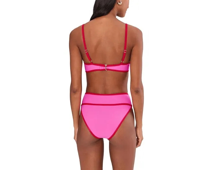 Купальный топ Leona с текстурной тканью и контрастным кантом