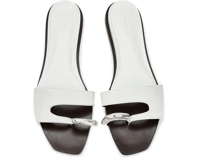 Сандалии Tory Burch Romy Slides на плоской подошве из кожи