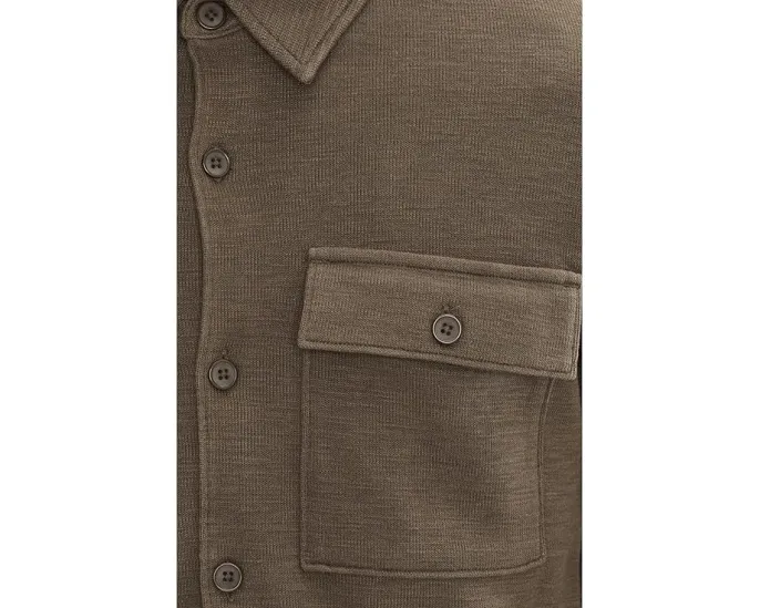 Куртка-рубашка Vince с двойным переплетением и накладными карманами