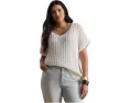 Свитер Lauren Ralph Lauren плюс сайз с коротким рукавом из хлопковой сетки