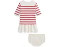 Полосатое матросское платье и панталоны из хлопка для младенцев Polo Ralph Lauren Kids