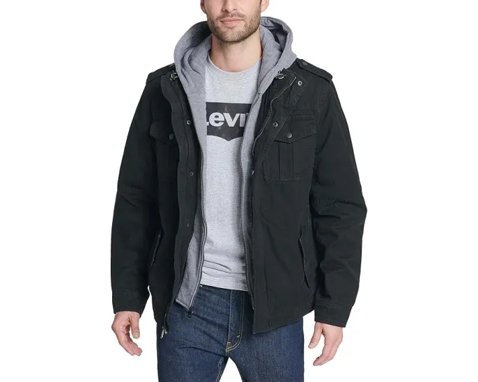 Куртка Levi's с капюшоном и подкладкой из шерпы на молнии