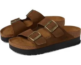 Сандалии Birkenstock Arizona Platform из нубука с пробково-латексной стелькой