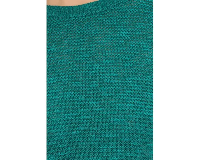 Свитер Eileen Fisher с круглой горловиной из смеси органического льна и хлопка