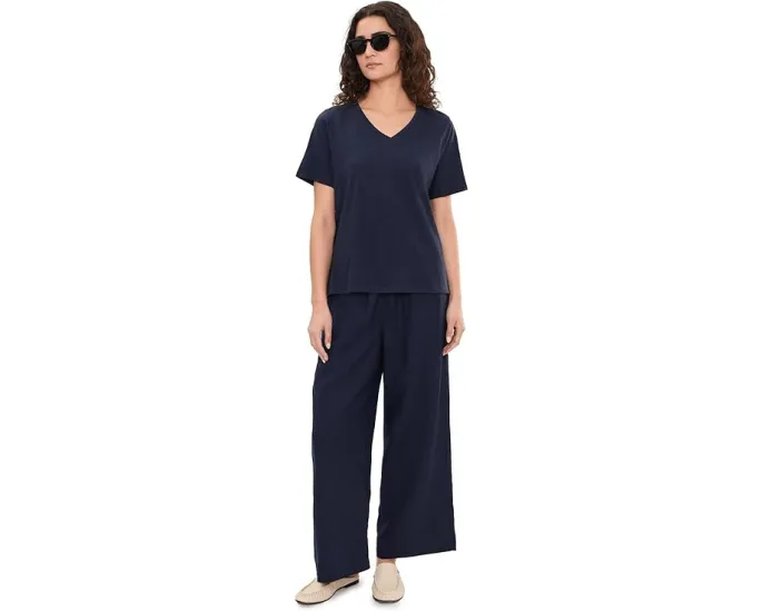 Футболка Eileen Fisher с V-образным вырезом из органического хлопкового джерси