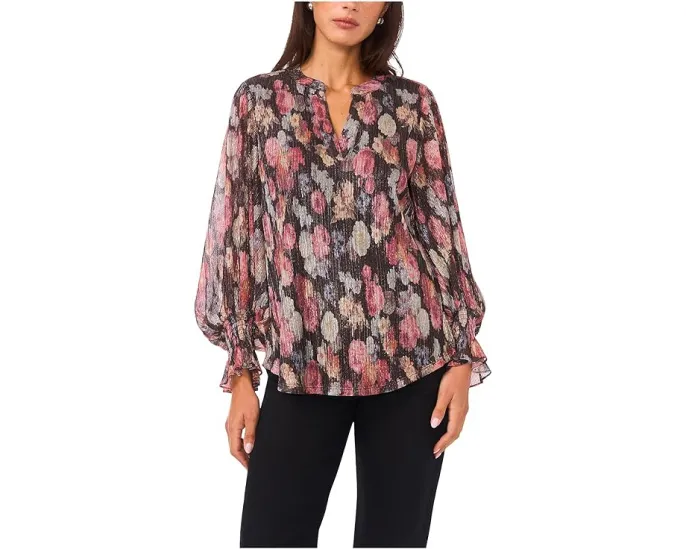 Блуза Vince Camuto с V-образным вырезом и объемными рукавами три четверти