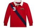 Рубашка-поло Polo Ralph Lauren Kids из хлопка с логотипом Triple-Pony и контрастным воротником