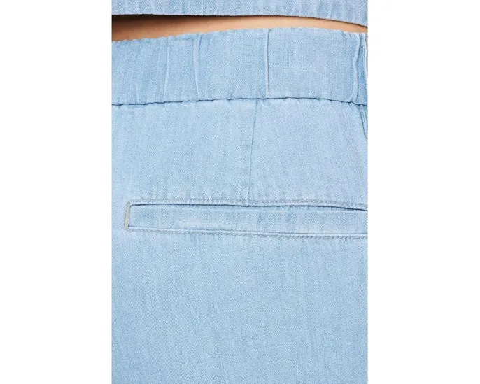 Lightweight Organic Cotton Denim High-Waisted Full Length Trousers