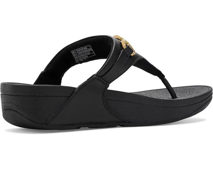 Сандалии FitFlop Lulu с квадратным носком и цепочкой из кожи