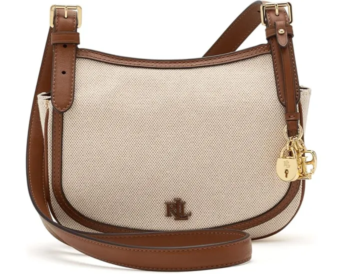 Средняя кроссбоди сумка Lauren Ralph Lauren Marcy из холста с кожаными деталями