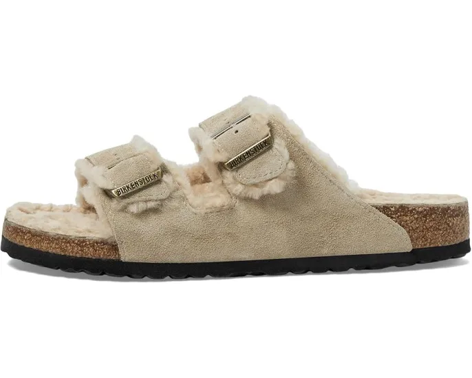 Унисекс сандалии Birkenstock Arizona из замши с подкладкой из овчины
