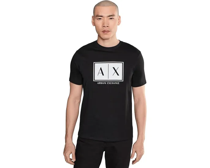 Футболка Armani Exchange Box Logo с круглым вырезом