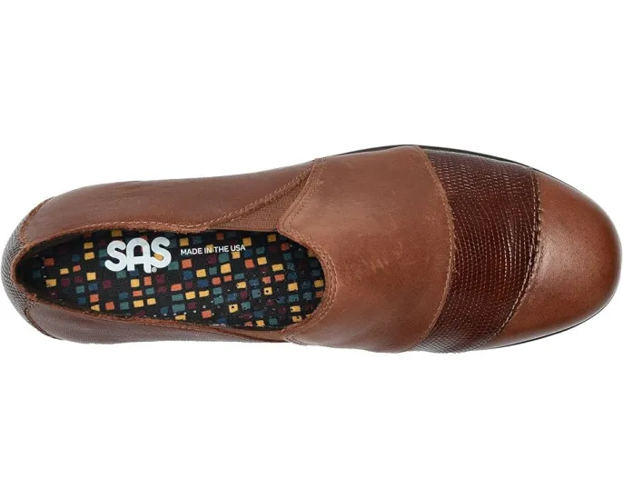 Мокасины SAS Nora слип-он с тиснением под кожу рептилии