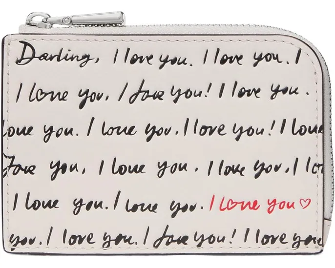 Мини-кошелек для карт с тиснением I Love You из кожи от Kate Spade New York