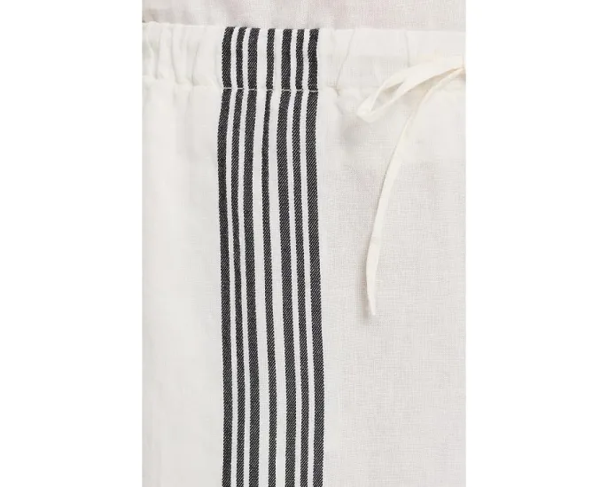 Льняные брюки Madewell Bold Stripe на завязках