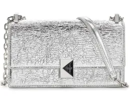 Мини-кроссбоди Kate Spade New York из мятой металлической кожи с цепочкой и клапаном