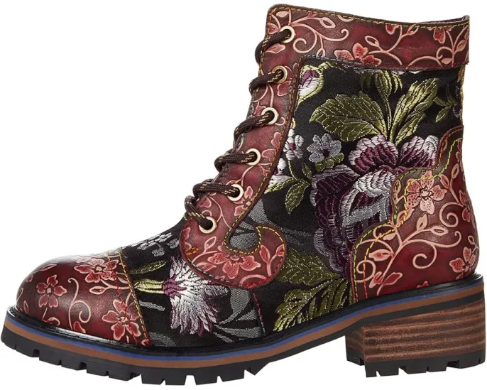 Ботильоны L'Artiste by Spring Step Fantastic с вышивкой и цветочным тиснением