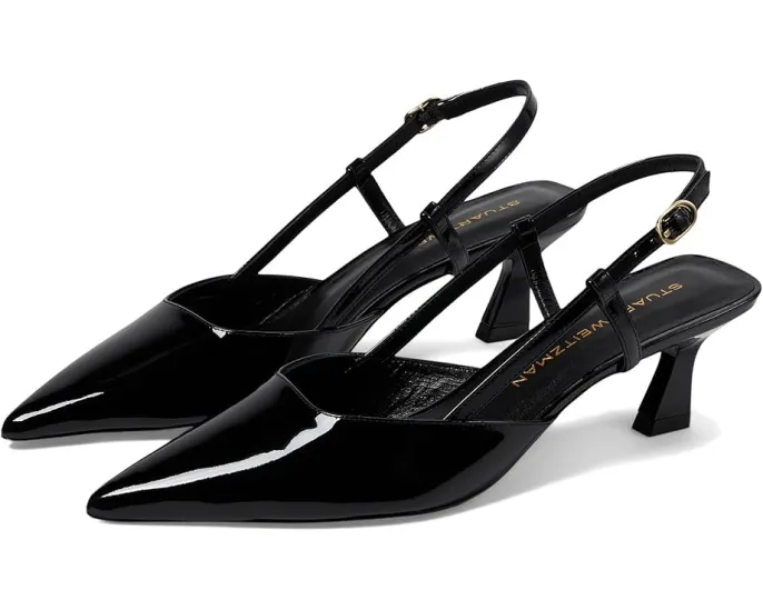 Stuart Weitzman лодочки Vinnie 50 с острым носком на шпильке и регулируемой пряжкой