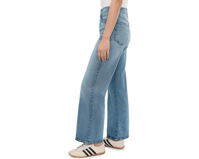 Широкие джинсы Madewell в цвете Coastal Blue с высокой посадкой и расклешенными штанинами