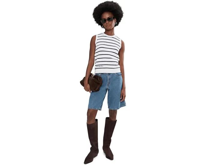 Безрукавный хлопковый свитер Lauren Ralph Lauren в полоску