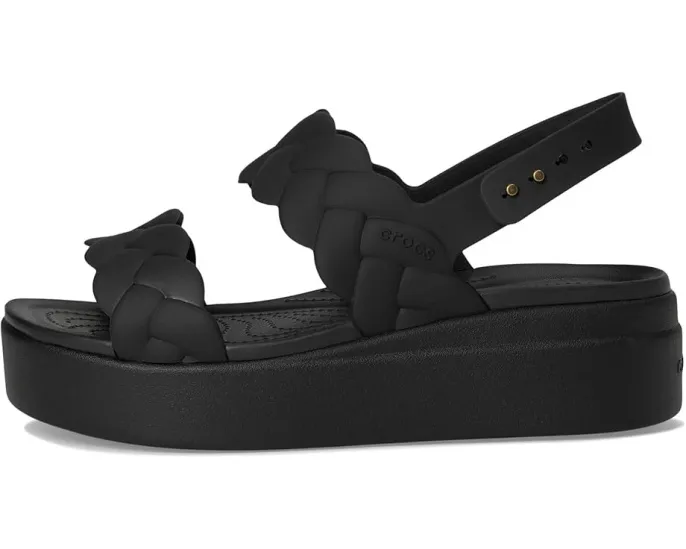 Сандалии Crocs Brooklyn с низким клином и плетеным верхом