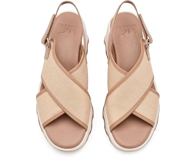 Сандалии SOREL Kinetic Aura Slingback Txt с текстильным верхом и квадратным каблуком