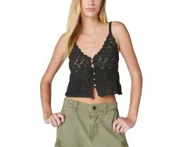 Топ Lucky Brand Crochet Tie Front с кружевной вязкой и завязками