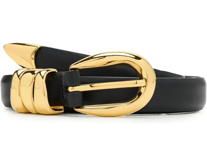 Широкий кожаный ремень Madewell Triple Metal Keeper с массивной пряжкой