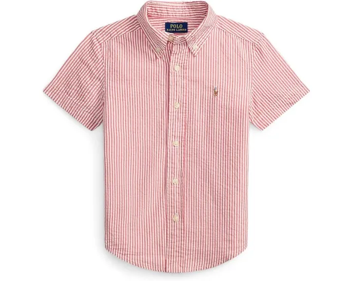 Polo Ralph Lauren Kids Полосатая рубашка из хлопкового пике для малышей и детей