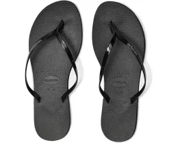 Havaianas You Metallic Flip Flop Sandal с глянцевым верхом и амортизирующей стелькой