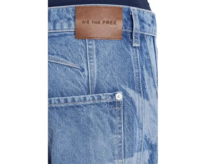 Джинсы Free People Good Luck Printed Barrel с расклешенным силуэтом