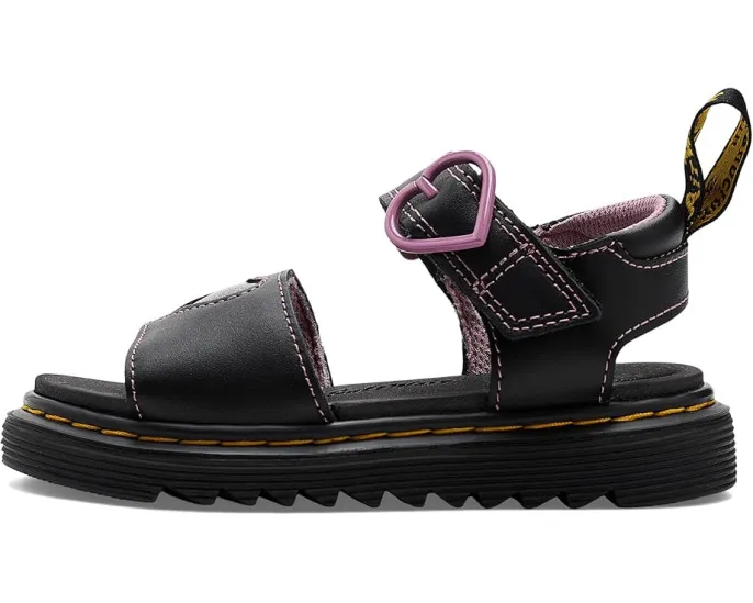 Детские сандалии Dr. Martens Marlowe Hearts II J с блестящим сердцем на регулируемых липучках