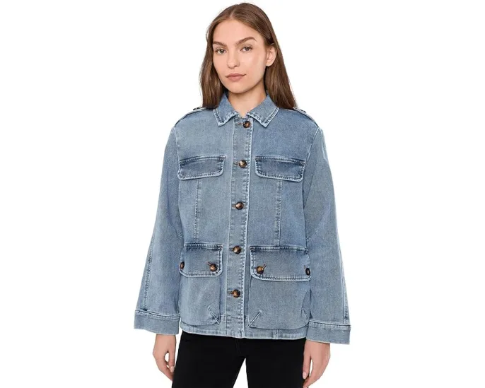 Джинсовая куртка KUT from the Kloth Callista oversize с накладными карманами